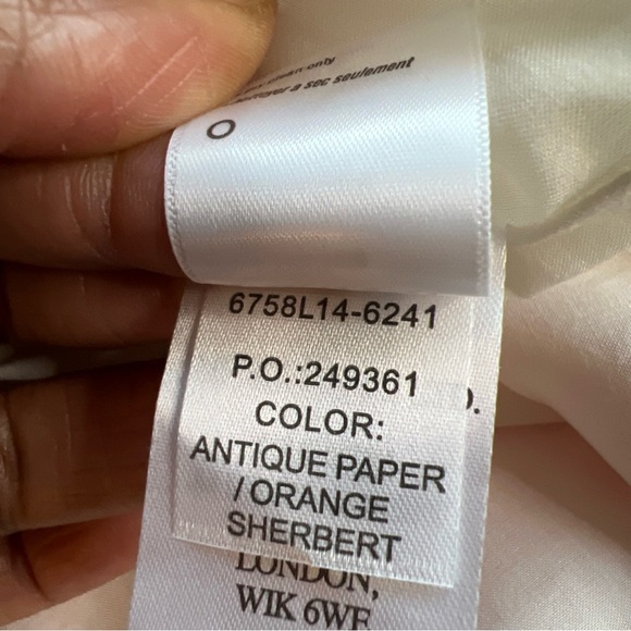 PAIGE Giannina Dress Womens Small Orange Paisley Silk Chiffon Short Sleeve - Picture 14 of 16